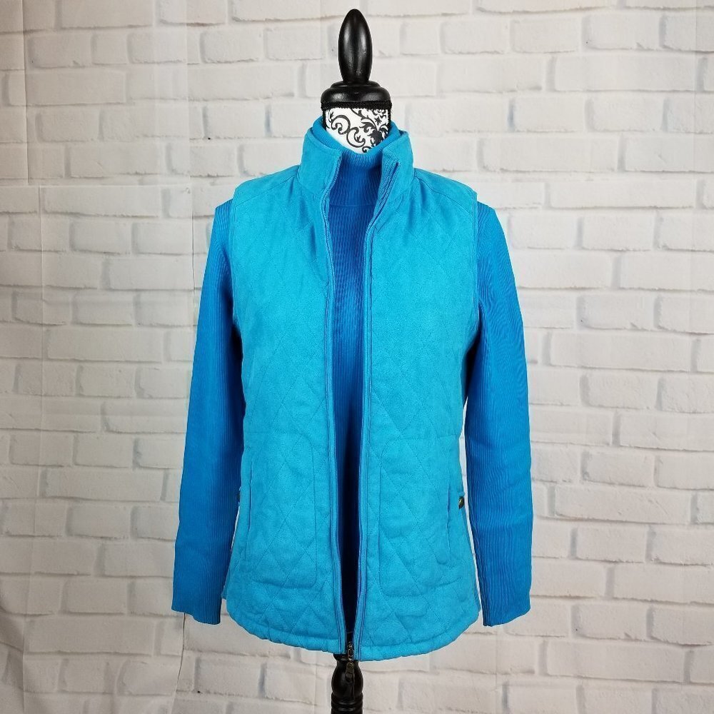 Cali & York sz m vest and turtle neck sweater set